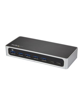 StarTech.com HB30C5A2CSC huby i koncentratory USB 3.2 Gen 1 (3.1 Gen 1) Type-B 5000 Mbit/s Czarny, Srebrny