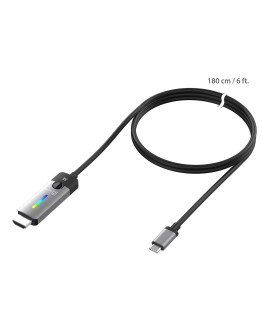 Adapter j5create USB-C to HDMI 2.1 8K Cable (USB-C m - 8K HDMI m 1,8m kolor srebrno czarny) JCC157-N