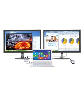 Adapter j5create USB 3.0 to Dual HDMI Multi-Monitor Adapter (USB3.0 m - 1x4K HDMI f + 1xHDMI f 20cm kolor srebrny) JUA365-N