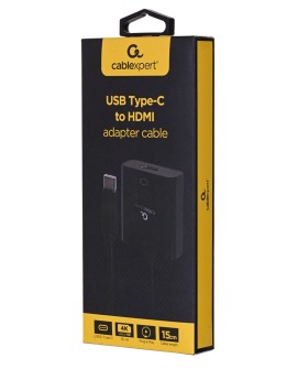 GEMBIRD ADAPTER NA KABLU USB TYP-C DO HDMI 4K 30HZ, 15CM, CZARNY