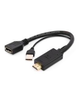 I/O ADAPTER HDMI TO DP/BLACK A-HDMIM-DPF-01 GEMBIRD