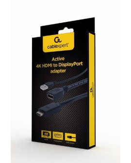 I/O ADAPTER HDMI TO DP/BLACK A-HDMIM-DPF-01 GEMBIRD