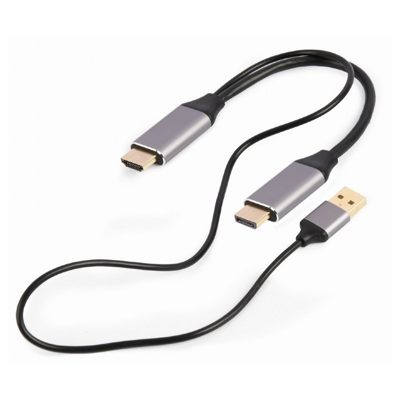 GEMBIRD AKTYWNY KONWERTER SYGNAŁU HDMI 4K NA DISPLAYPORT 2M, CZARNY