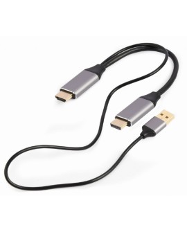 GEMBIRD AKTYWNY KONWERTER SYGNAŁU HDMI 4K NA DISPLAYPORT 2M, CZARNY