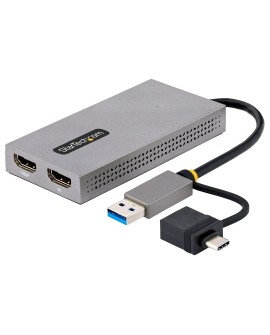 USB TO DUAL HDMI ADAPTER/USB-A OR C 1X 4K 30HZ 1X 1080P