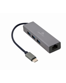 GEMBIRD ADAPTER USB-C - LAN RJ-45 1GB NA KABLU HUB 3X USB 3.1