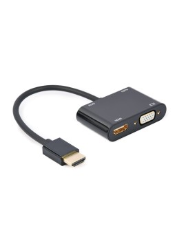 GEMBIRD ADAPTER HDMI MĘSKI DO HDMI ŻEŃSKI + VGA ŻEŃSKI Z AUDIO + PORT ZASILANIA