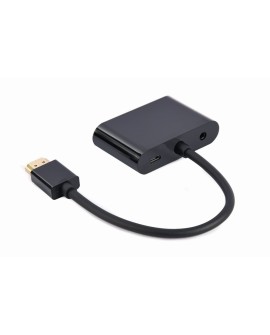 GEMBIRD ADAPTER HDMI MĘSKI DO HDMI ŻEŃSKI + VGA ŻEŃSKI Z AUDIO + PORT ZASILANIA