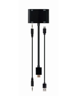 GEMBIRD ADAPTER HDMI MĘSKI DO HDMI ŻEŃSKI + VGA ŻEŃSKI Z AUDIO + PORT ZASILANIA