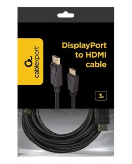 Kabel GEMBIRD CC-DP-HDMI-3M ( DisplayPort M - HDMI M - 3m kolor czarny)