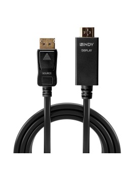 Lindy 36923 adapter kablowy 3 m DisplayPort HDMI Typu A (Standard) Czarny