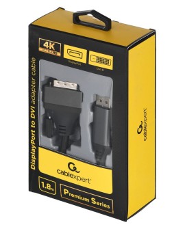 GEMBIRD KABEL DISPLAYPORT (M) - DVI (M) 24+1PIN 4K, 1.8M