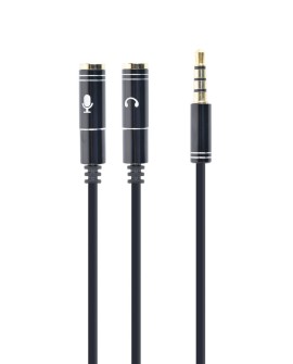 Kabel GEMBIRD CCA-417M (4-Pin, Mini Jack M - 2x Mini Jack F 0,20m kolor czarny)