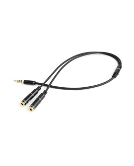 Kabel GEMBIRD CCA-417M (4-Pin, Mini Jack M - 2x Mini Jack F 0,20m kolor czarny)