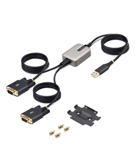 StarTech.com 2P6FFC-USB-SERIAL zmieniacz płci / kabli USB-A 2 x DB-9 RS-232 Czarny, Szary