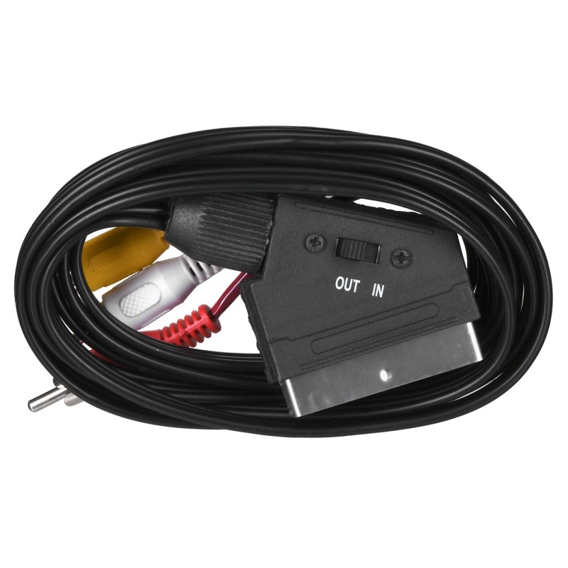 Kabel męski SAVIO CL-133 (SCART M - RCA x 3 M 2m kolor czarny)