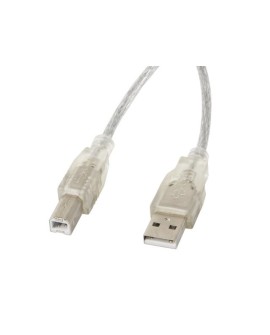 Kabel Lanberg CA-USBA-12CC-0018-TR (USB 2.0 M - USB 2.0 M 1,8m kolor przeźroczysty)