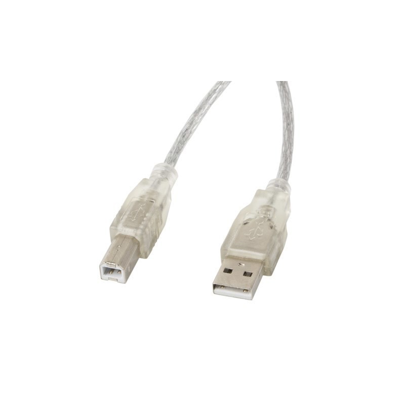 Kabel Lanberg CA-USBA-12CC-0018-TR (USB 2.0 M - USB 2.0 M 1,8m kolor przeźroczysty)