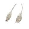 Kabel Lanberg CA-USBA-12CC-0018-TR (USB 2.0 M - USB 2.0 M 1,8m kolor przeźroczysty)