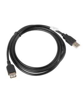 Kabel Lanberg CA-USBE-10CC-0018-BK (USB 2.0 M - USB 2.0 F 1,8m kolor czarny)