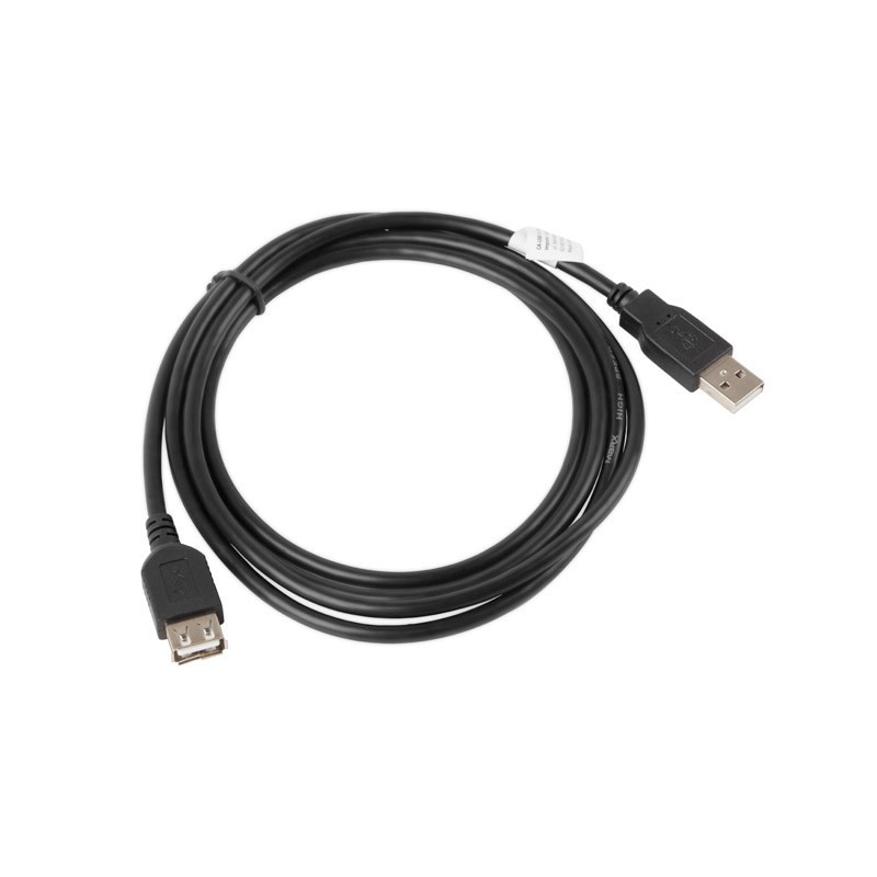 Kabel Lanberg CA-USBE-10CC-0018-BK (USB 2.0 M - USB 2.0 F 1,8m kolor czarny)