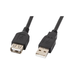 Kabel Lanberg CA-USBE-10CC-0018-BK (USB 2.0 M - USB 2.0 F 1,8m kolor czarny)