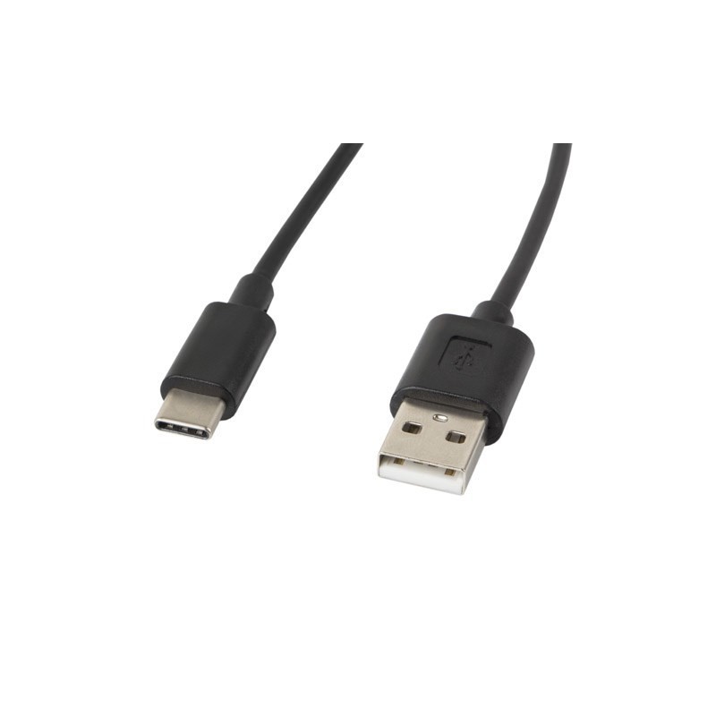 Kabel Lanberg CA-USBO-10CC-0018-BK (USB 2.0 typu A M - USB typu C M 1,8m kolor czarny)