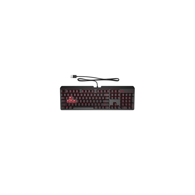 HP Omen by HP Encoder klawiatura przewodowa (USB) CZ/SK, czerwona do gry, mechaniczna podświetlana rodzaj