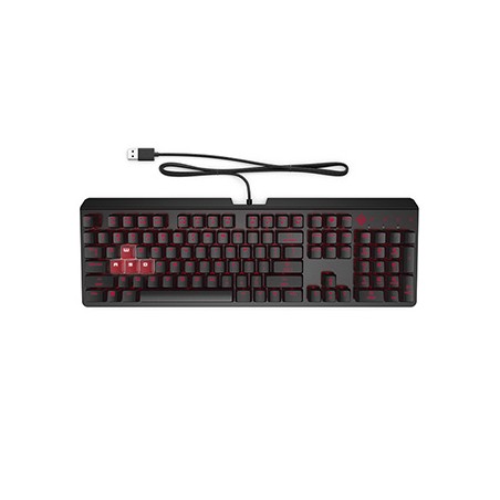 HP Omen by HP Encoder klawiatura przewodowa (USB) CZ/SK, czerwona do gry, mechaniczna podświetlana rodzaj