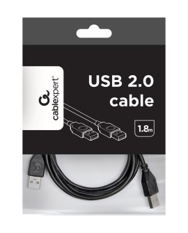 Kabel GEMBIRD CCP-USB2-AMAM-6 (USB 2.0 typu A M - USB 2.0 typu A M 1,8m kolor czarny)