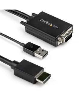 StarTech.com VGA2HDMM2M adapter kablowy 2 m USB Type-A + VGA (D-Sub) HDMI Typu A (Standard) Czarny