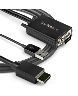 StarTech.com VGA2HDMM2M adapter kablowy 2 m USB Type-A + VGA (D-Sub) HDMI Typu A (Standard) Czarny