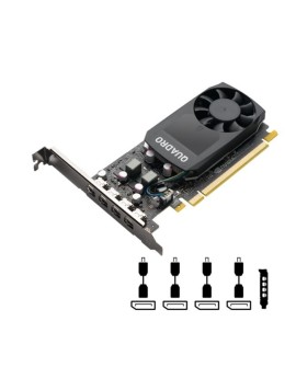 Karta graficzna PNY NVIDIA P1000 V2 LowProfile 4 GB GDDR5, PCIe 3.0 x16, 4x Mini DP 1.4, LP bracket, 4x mDP to DP adapter,