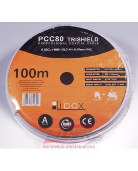 LIBOX KABEL KONCENTRYCZNY PCC80 ŻYŁA 0,8MM CU 100M