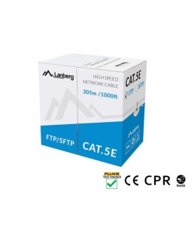 Kabel sieciowy Lanberg LCF5-11CU-0305-S (FTP 305m kat. 5e kolor szary)