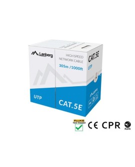 Kabel sieciowy Lanberg LCU5-11CU-0305-S (U/UTP - U/UTP UTP 305m kat. 5e kolor szary)