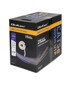 QOLTEC KABEL SIECIOWY SKRĘTKA UTP | CAT5E | 305M | PVC SZARY