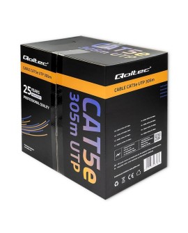 QOLTEC KABEL SIECIOWY SKRĘTKA UTP | CAT5E | 305M | PVC SZARY