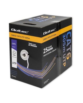 QOLTEC KABEL SIECIOWY SKRĘTKA UTP | CAT6 | 305M | PVC SZARY