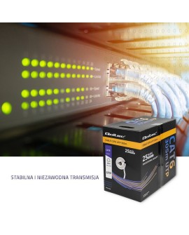 QOLTEC KABEL SIECIOWY SKRĘTKA UTP | CAT6 | 305M | PVC SZARY
