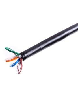Kabel instalacyjny zewnętrzny żelowany DIGITUS kat.5e, U/UTP, AWG24/1, PE, 100m, czarny