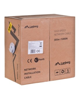 Kabel sieciowy Lanberg LCU6-12CU-0305-S (UTP 305m kat. 6 kolor szary)