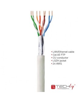 TECHLY KABEL SKRĘTKA CAT5E F/UTP DRUT MIEDŹ LSZH 3