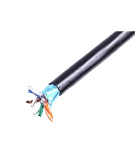 Kabel instalacyjny zewnętrzny żelowany DIGITUS kat.5e, F/UTP, AWG 24/1, PE, 305m, czarny, szpula