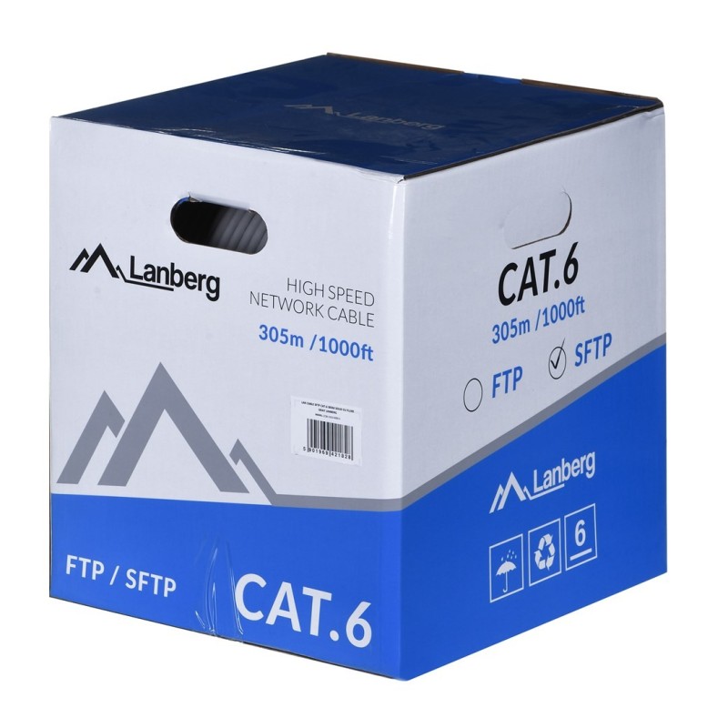 Kabel sieciowy Lanberg LCS6-11CU-0305-S (S/FTP 305m kat. 6 kolor szary)