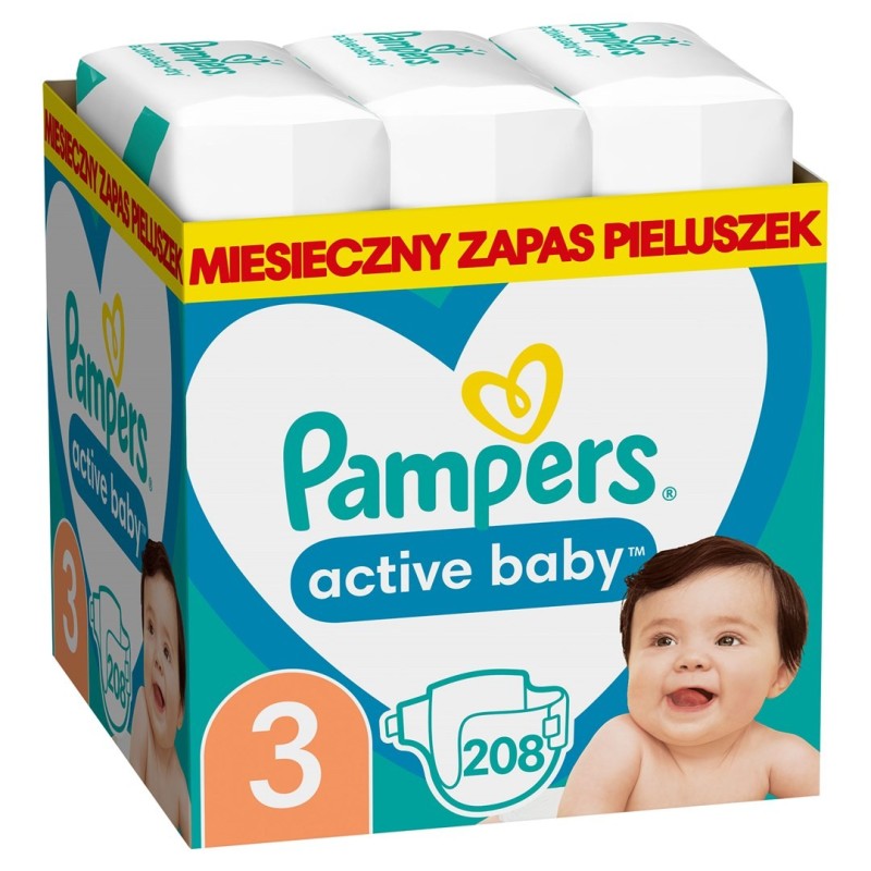 Pampers Zestaw pieluch Active Baby MTH Box 3 (6-10 kg) 208