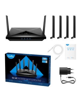 Cudy P5 router bezprzewodowy Gigabit Ethernet Dual-band (2.4 GHz/5 GHz) 5G Czarny