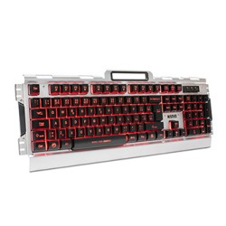 Marvo CM303 zestaw klawiatura przewodowa (USB) US, czarno-srebrna + mysz i słuchawki dla graczy, do gry, membranowa rodzaj podśw