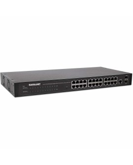 Intellinet 560917 łącza sieciowe Zarządzany Gigabit Ethernet (10/100/1000) 1U Czarny