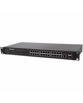 Intellinet 560917 łącza sieciowe Zarządzany Gigabit Ethernet (10/100/1000) 1U Czarny
